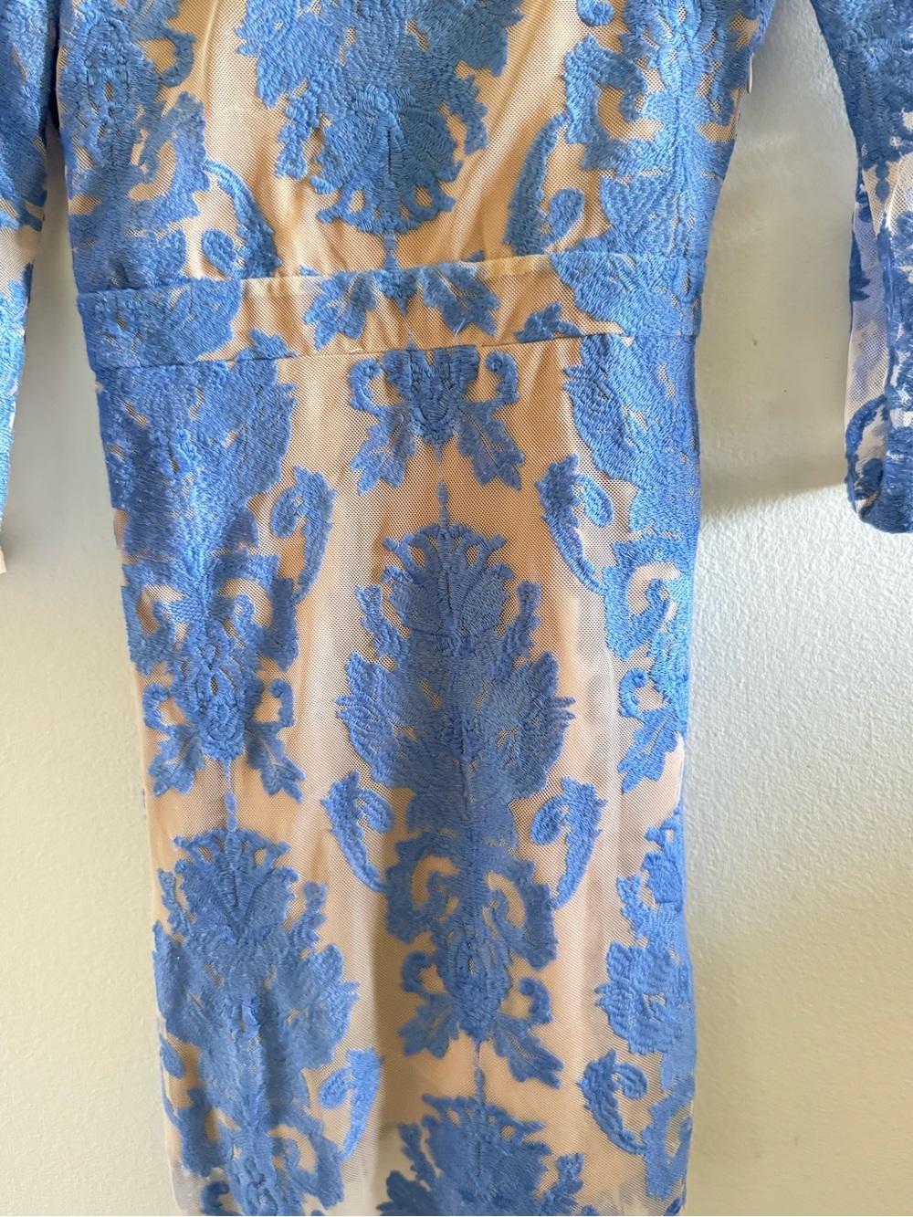 For Love and Lemons Light Blue Night to Remember Floral Lace Open-Back Dress S - Picture 6 of 10